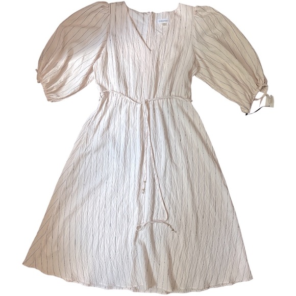 Calvin Klein Blush Pink Stripe Midi Dress | Size 12 | NWT - Picture 9 of 15